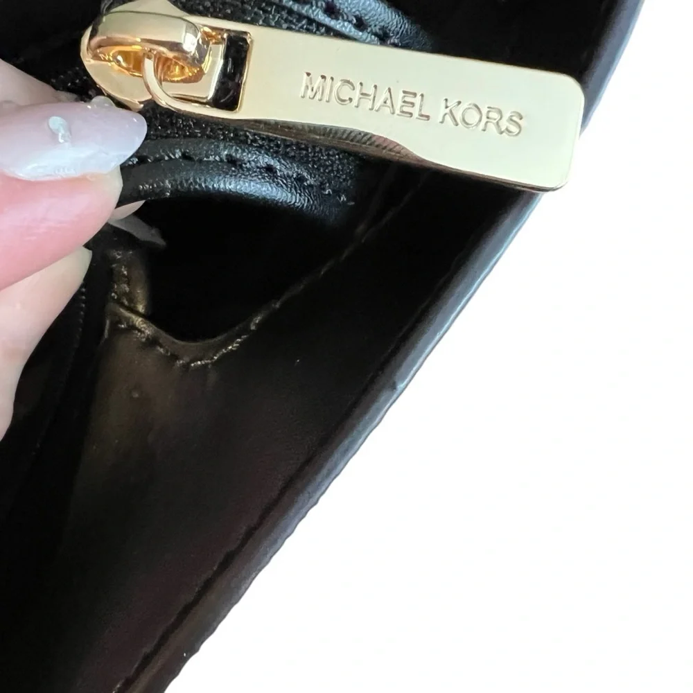 Michael Kors Black & White Logo Color Block Tote Bag Retail $448.